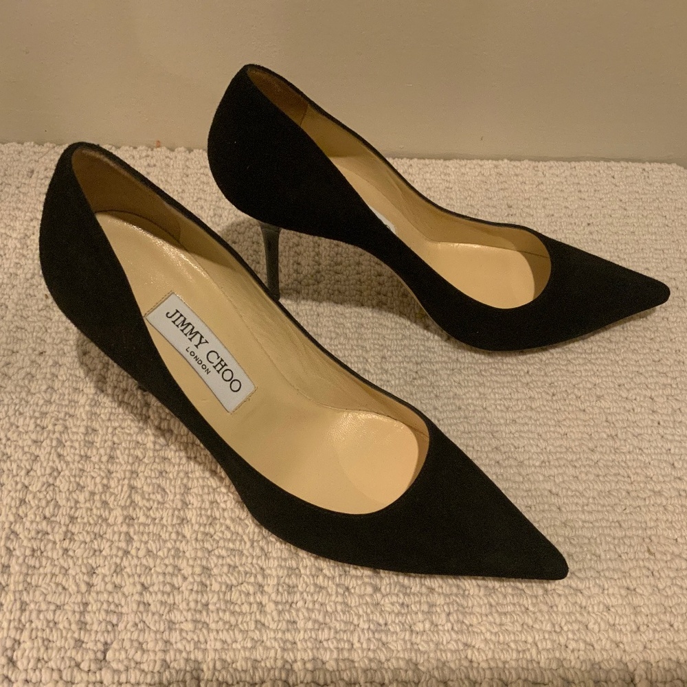 Black Suede and Patent Jimmy Choo Pump